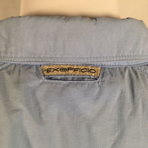 ExOfficio Shirt Womens Sz S Blue Insect‎ Shield Long Sleeve Button Down - Picture 12 of 12